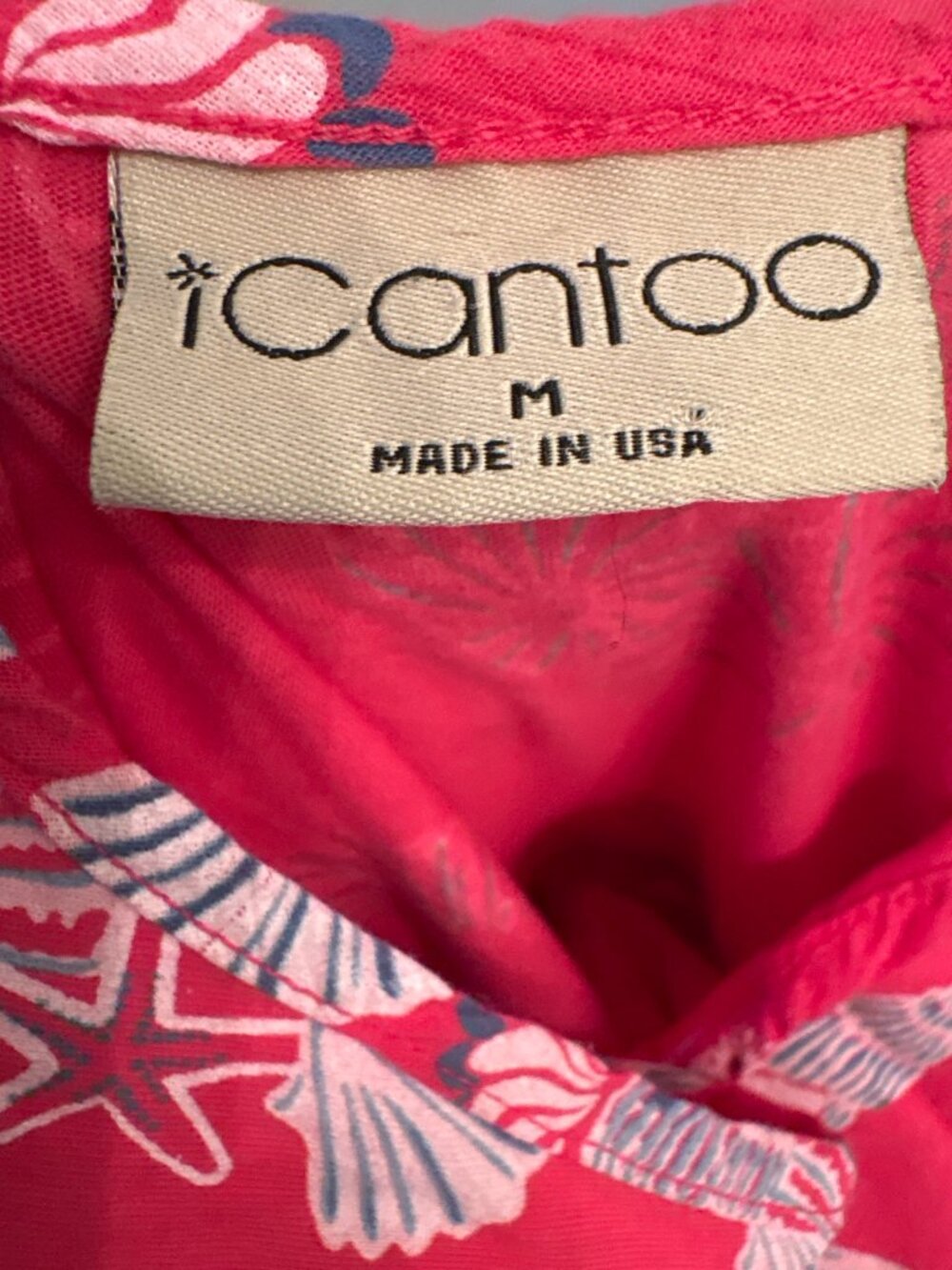 iCantoo Pink Seashell Starfish Sundress Beach Cover Up Dress M USA - Picture 4 of 5